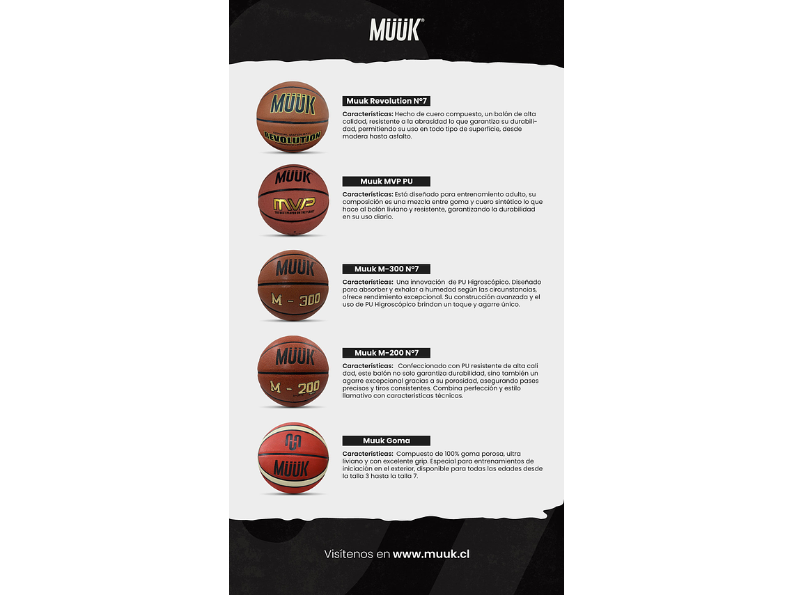 Balón de Basketball Muuk M-300 Nº6 7