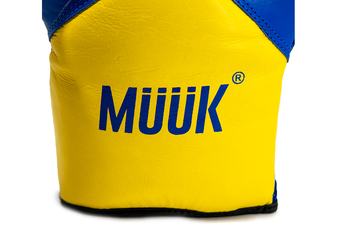 Guante de Box Muuk Cuero Eliminator Azul-Amarillo 3