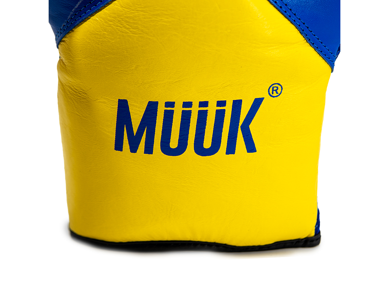 Guante de Box Muuk Cuero Eliminator Azul-Amarillo 3