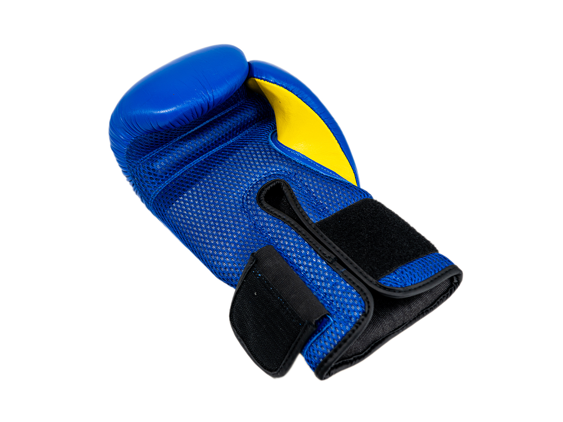Guante de Box Muuk Cuero Eliminator Azul-Amarillo 2