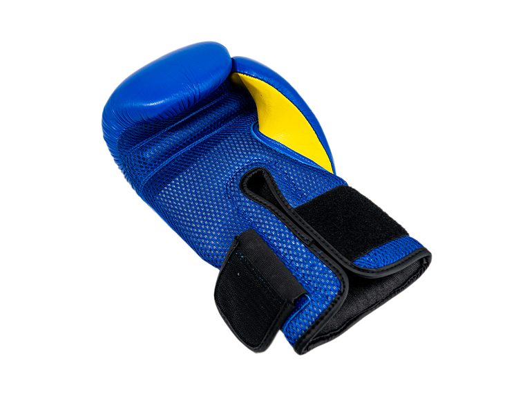 Guante de Box Muuk Cuero Eliminator Azul-Amarillo 2