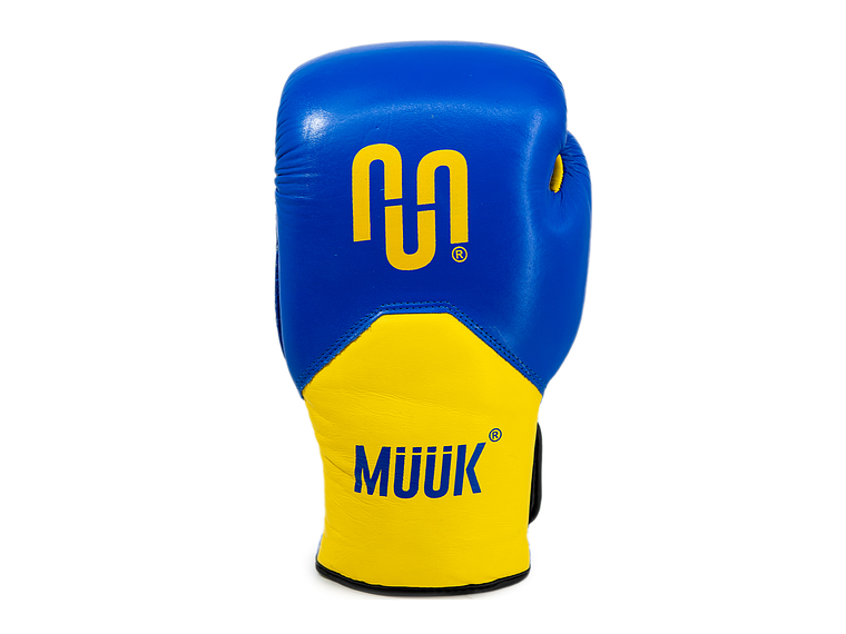 Guante de Box Muuk Cuero Eliminator Azul-Amarillo 4