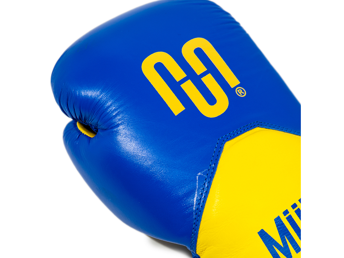 Guante de Box Muuk Cuero Eliminator Azul-Amarillo 6