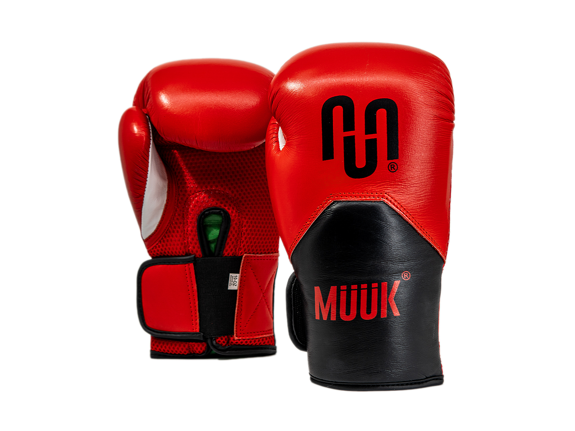 Guante de Box Muuk Cuero Eliminator Rojo-Negro 1
