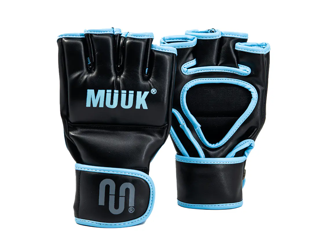 Guantilla MMA K.O Muuk Negro-Cyan 1