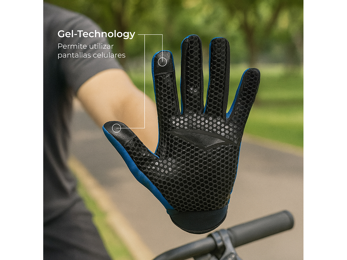 Guante de Ciclismo Multisport Touch Muuk Negro/Azul 2