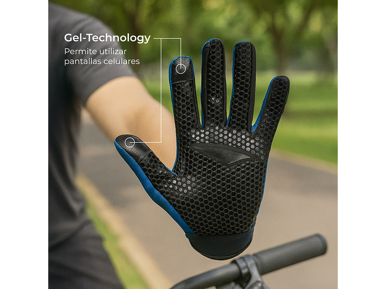 Guante de Ciclismo Multisport Touch Muuk Negro/Azul 2