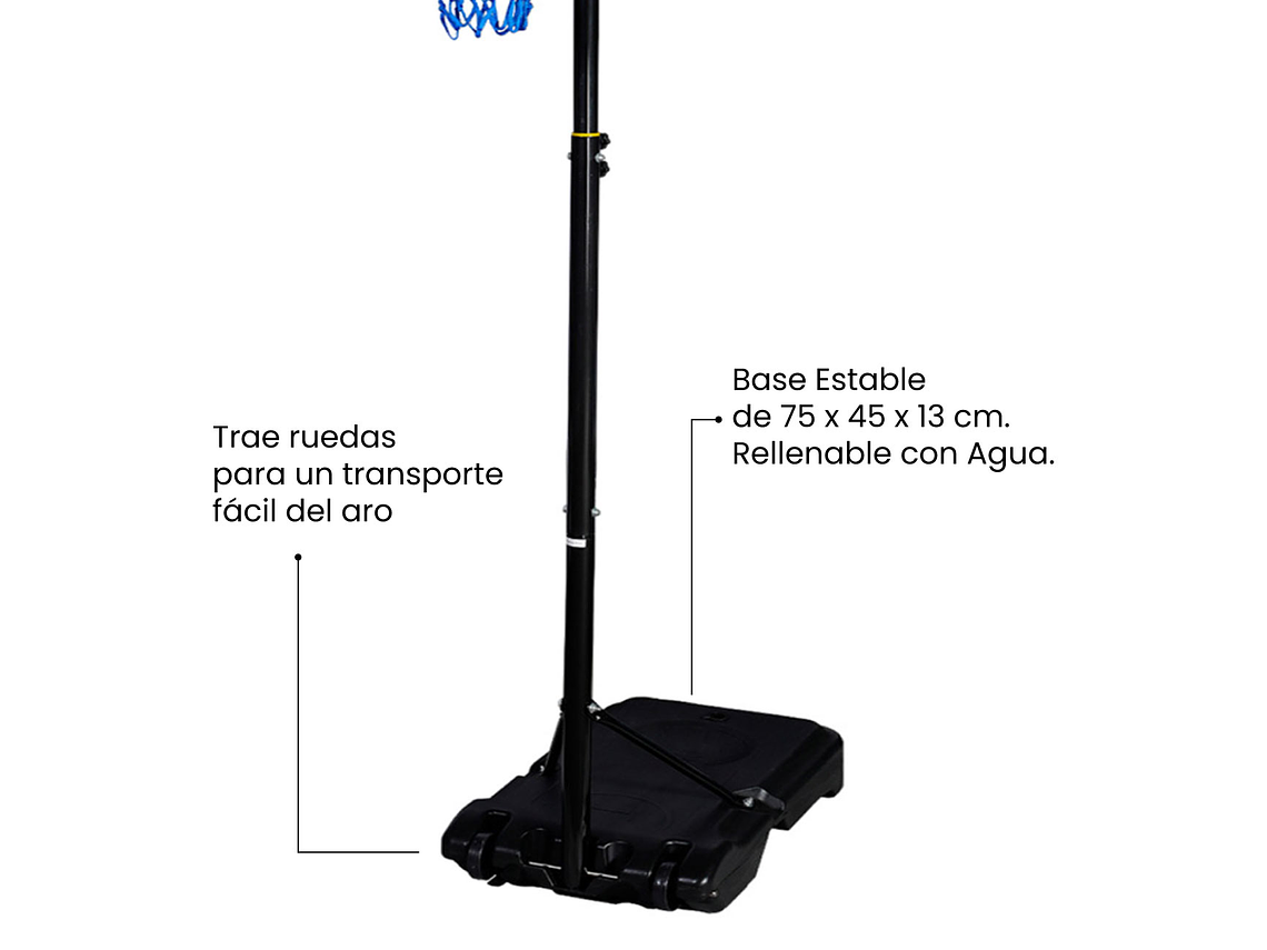 Torre de Basketball Muuk Yard Altura Ajustable 1.6 - 2.1 Metros 3