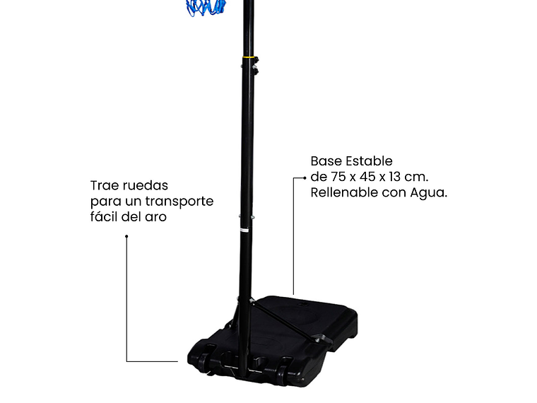 Torre de Basketball Muuk Yard Altura Ajustable 1.6 - 2.1 Metros 3