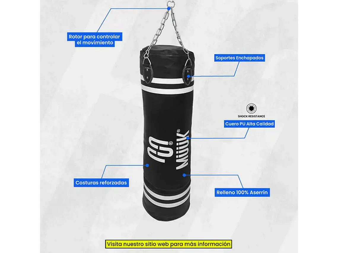 Saco de Boxeo Muuk con Rotor  1.8 Metro Negro 2