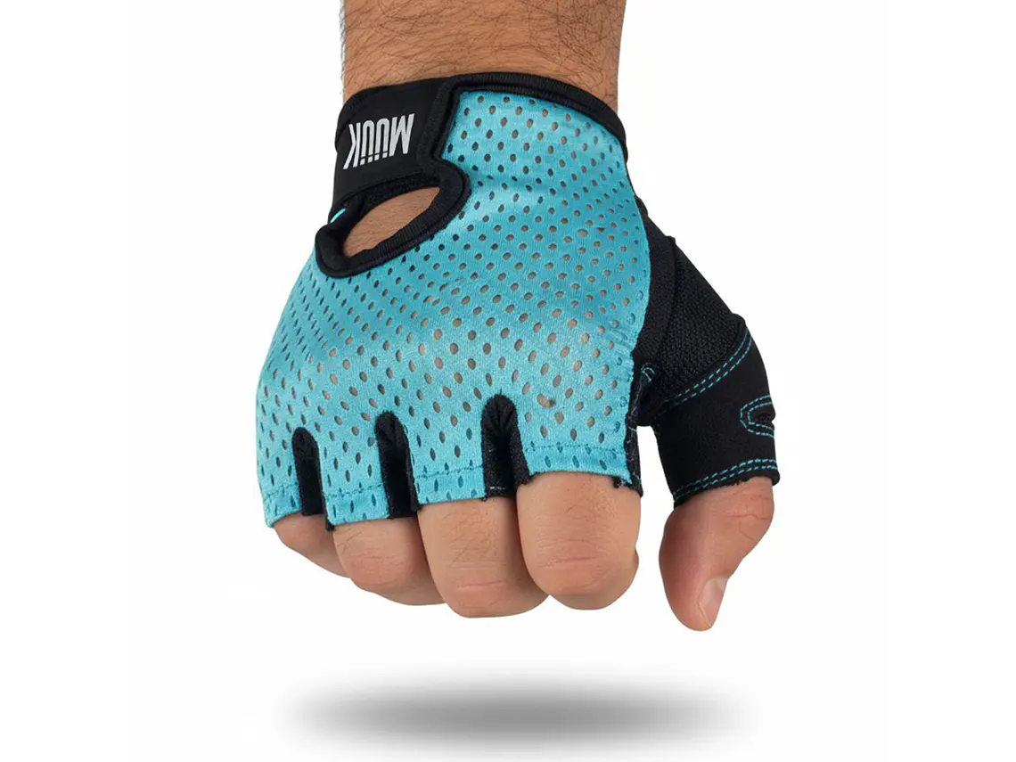 Guante de Pesas Muuk Fit Grip Celeste 1