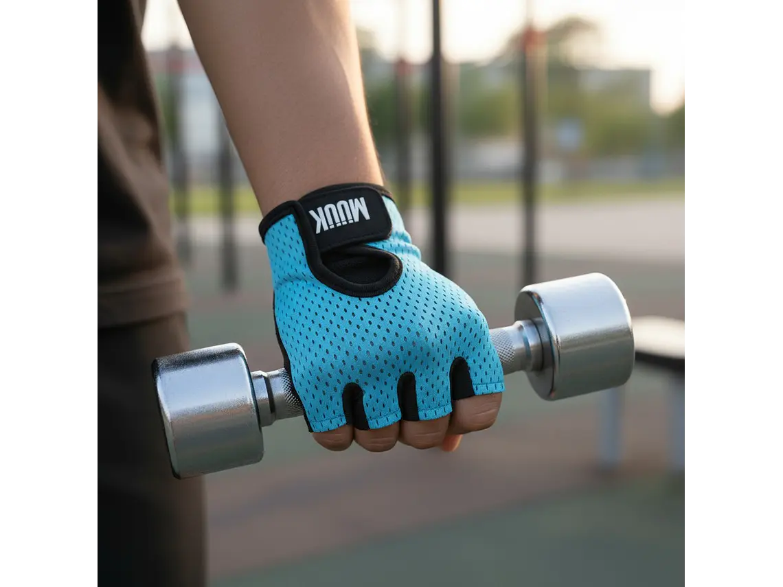 Guante de Pesas Muuk Fit Grip Celeste 8