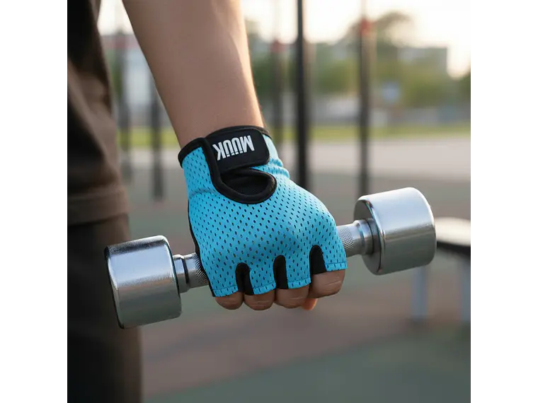 Guante de Pesas Muuk Fit Grip Celeste 8