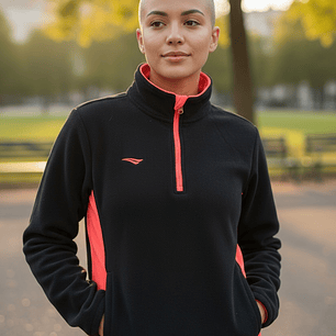 Chaqueta Penalty Fleece Negro/Rosa