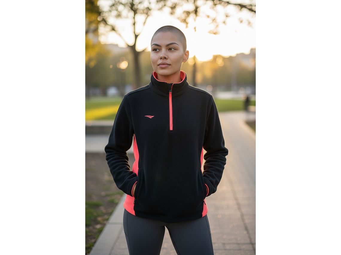 Chaqueta Penalty Fleece Negro/Rosa 3