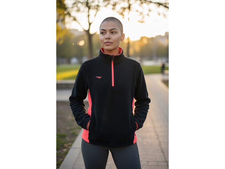 Chaqueta Penalty Fleece Negro/Rosa 3