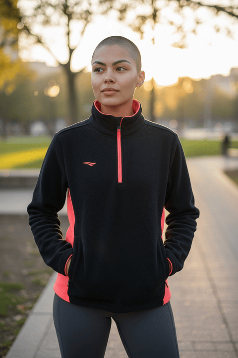 Chaqueta Penalty Fleece Negro/Rosa