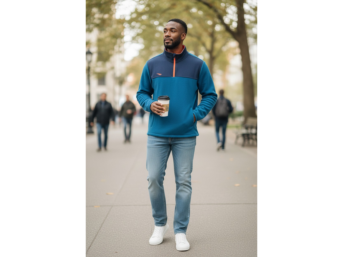 Chaqueta Penalty Fleece Azul Marino/Verde 2