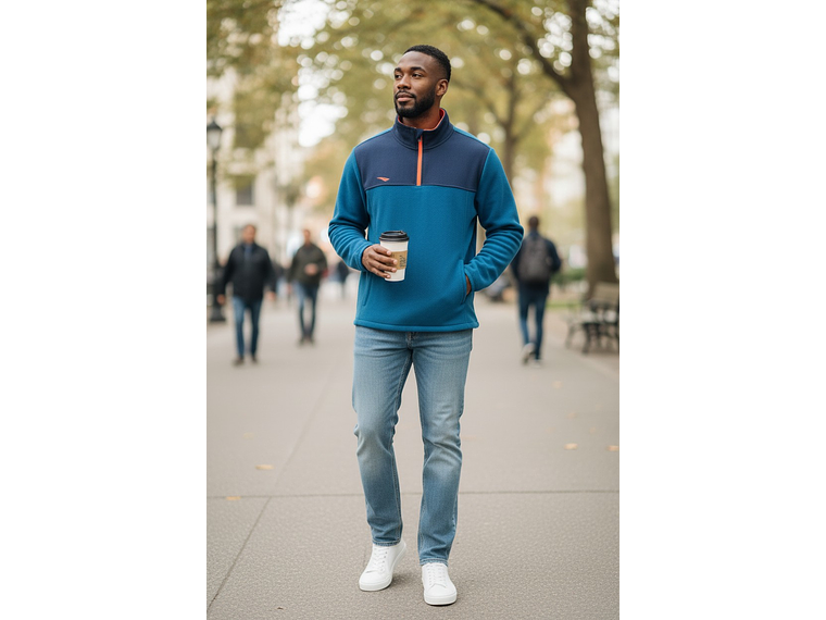Chaqueta Penalty Fleece Azul Marino/Verde 2