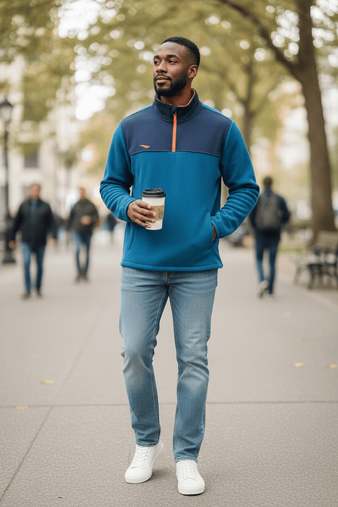 Chaqueta Penalty Fleece Azul Marino/Verde