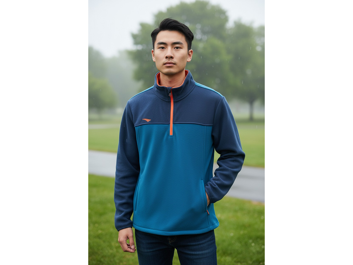 Chaqueta Penalty Fleece Azul Marino/Verde 4