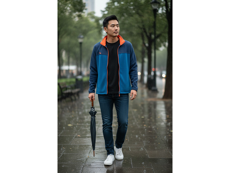 Chaqueta Penalty Fleece Azul Marino/Verde 5