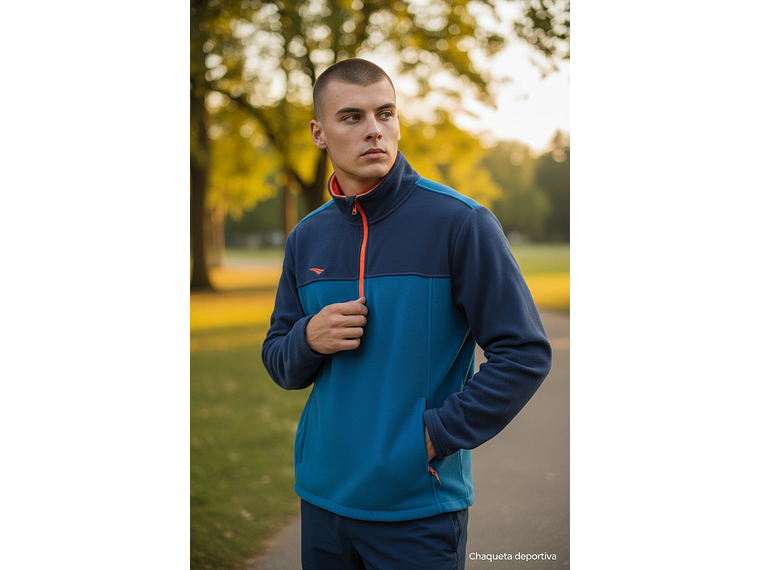 Chaqueta Penalty Fleece Azul Marino/Verde 6