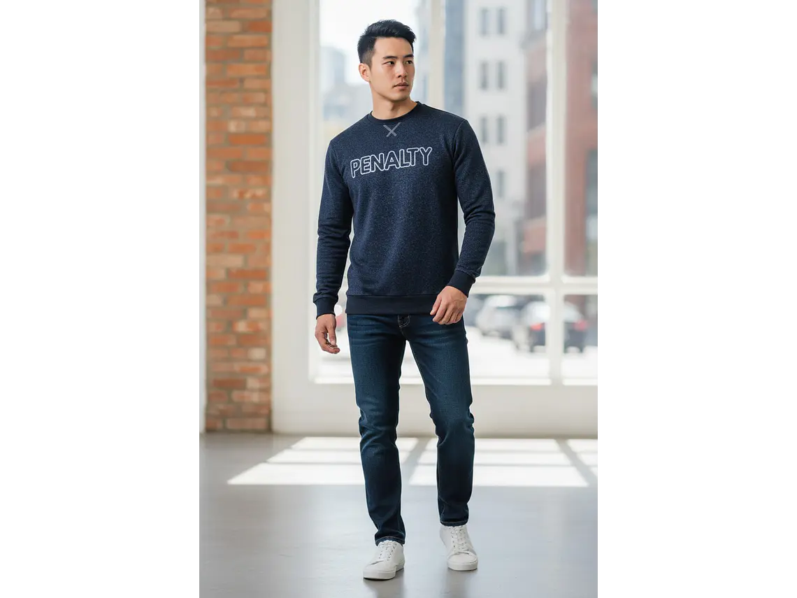 Poleron Penalty Moletom Azul Oscuro 5