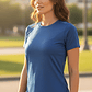 Polera Block Femenina Azul - Miniatura 2