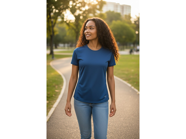 Polera Block Femenina Azul 4
