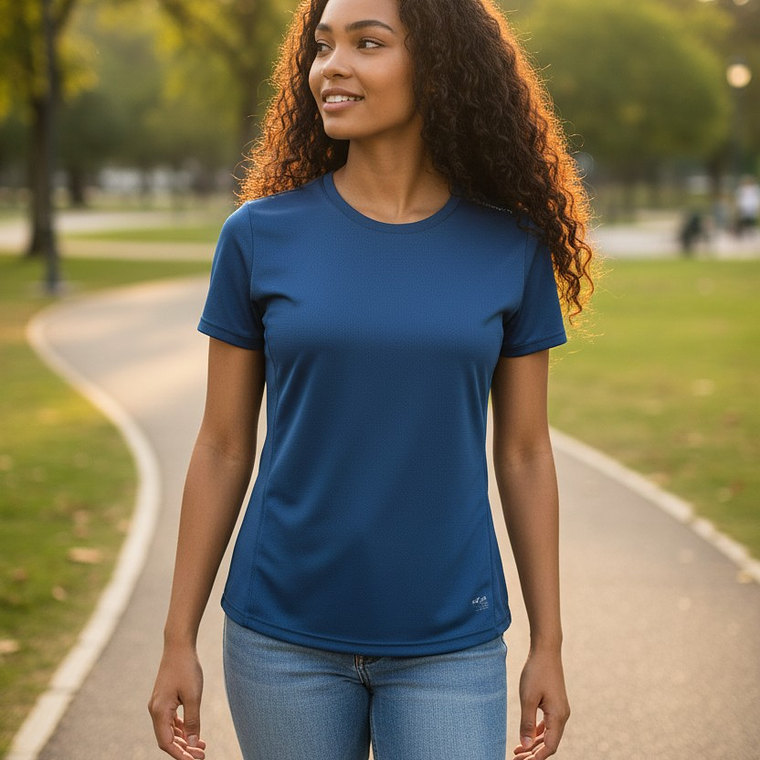 Polera Block Femenina Azul 4