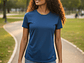 Polera Block Femenina Azul - Miniatura 4