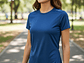 Polera Block Femenina Azul - Miniatura 5