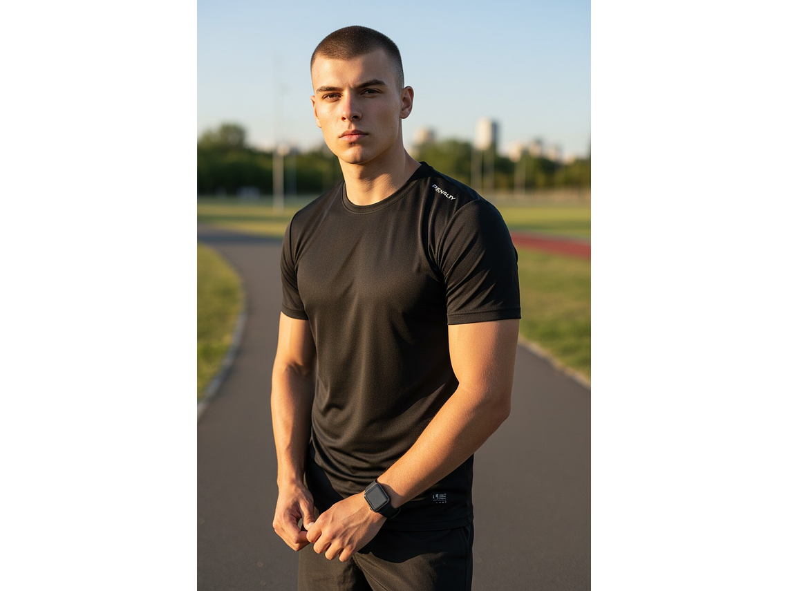 Polera Penalty Block Masculina Negro 3