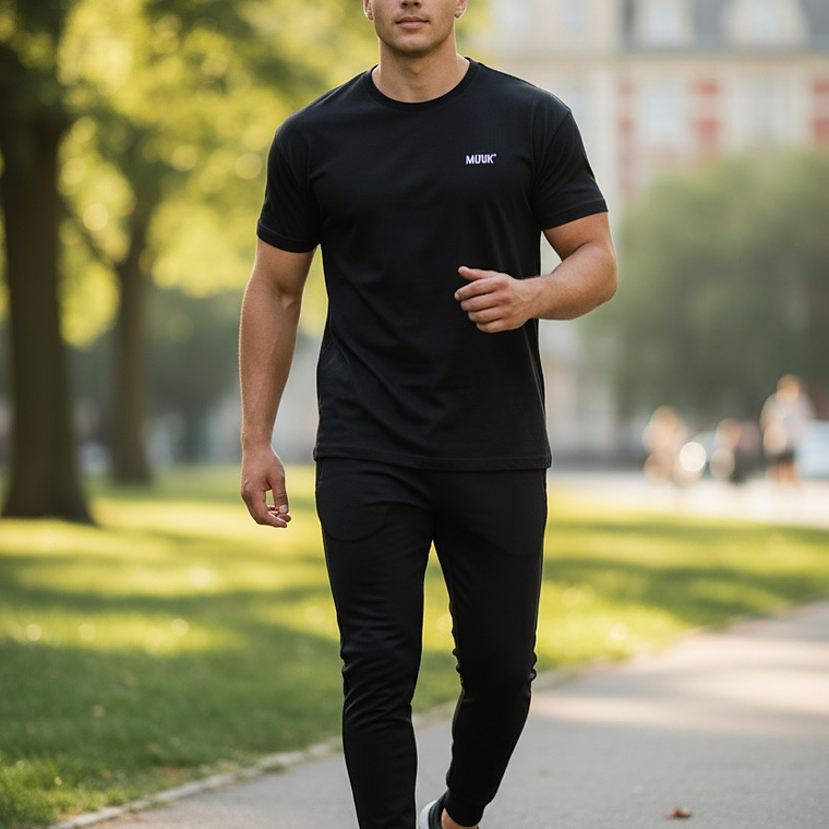Polera Muuk 100% Algodón Negro 5