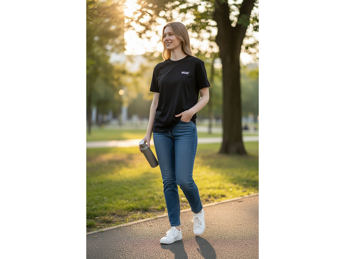 Polera Muuk 100% Algodón Negro 3