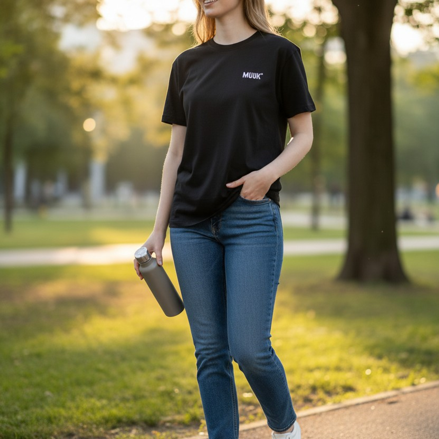 Polera Muuk 100% Algodón Negro 3