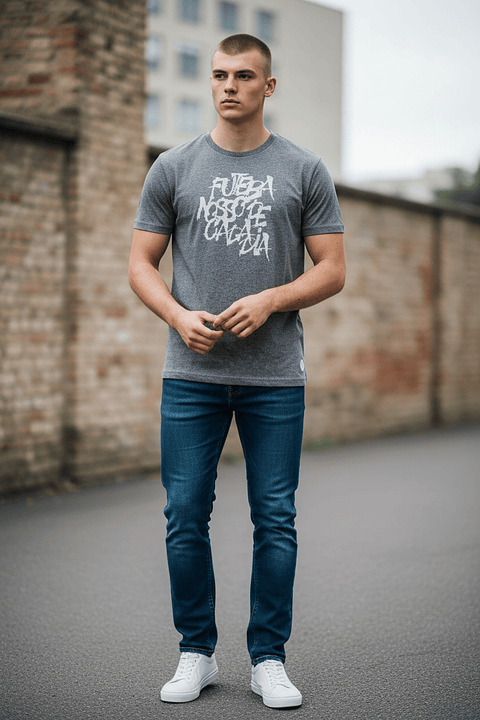 Polera Penalty Futbol Diario Gris