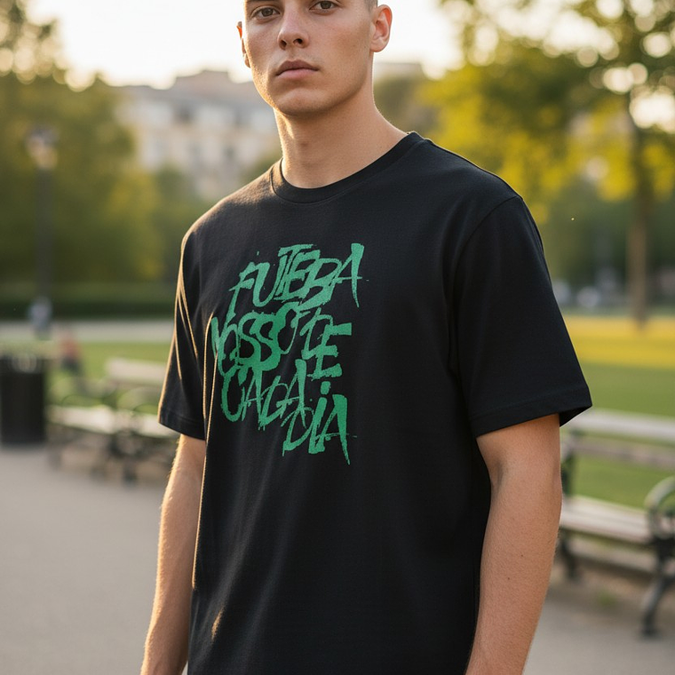 Polera Penalty Futbol Diario Negro 4