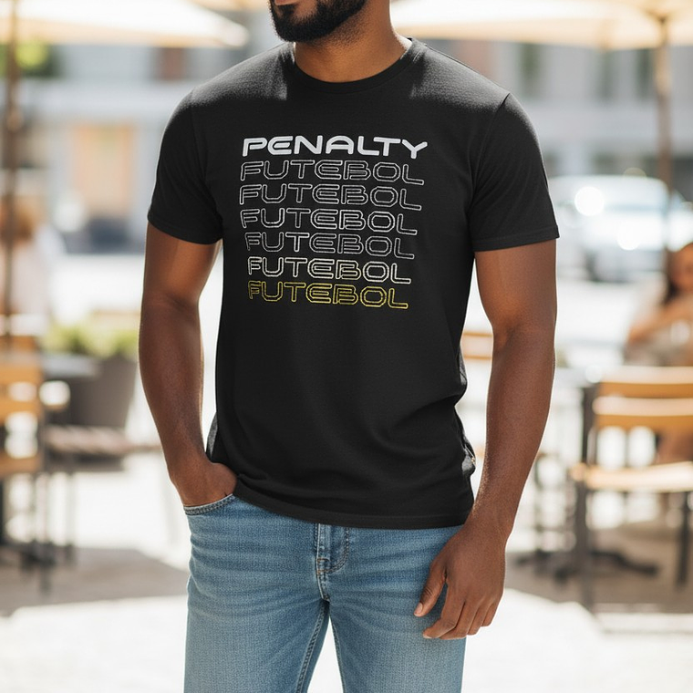 Polera Penalty Futbol Negro 2