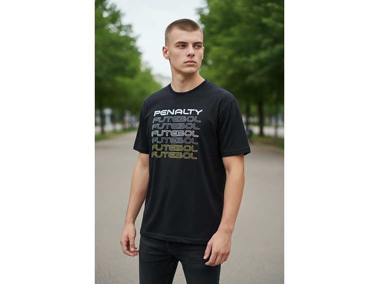 Polera Penalty Futbol Negro 3