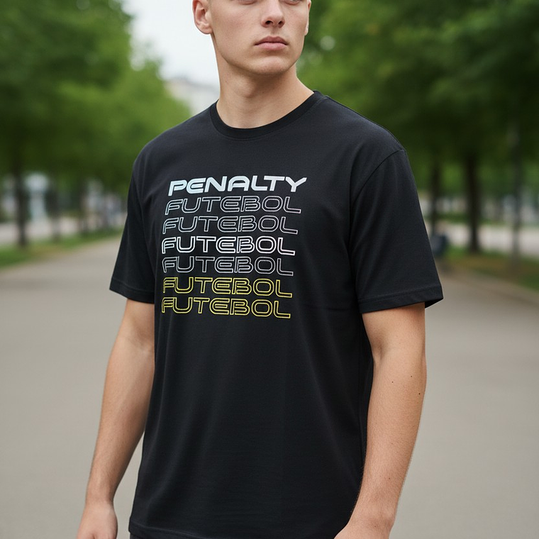Polera Penalty Futbol Negro 3