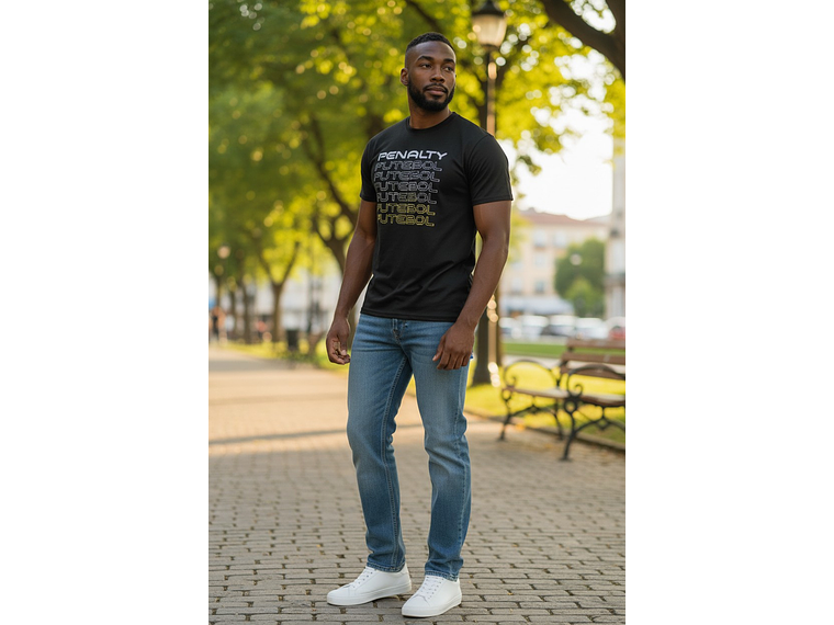 Polera Penalty Futbol Negro 4