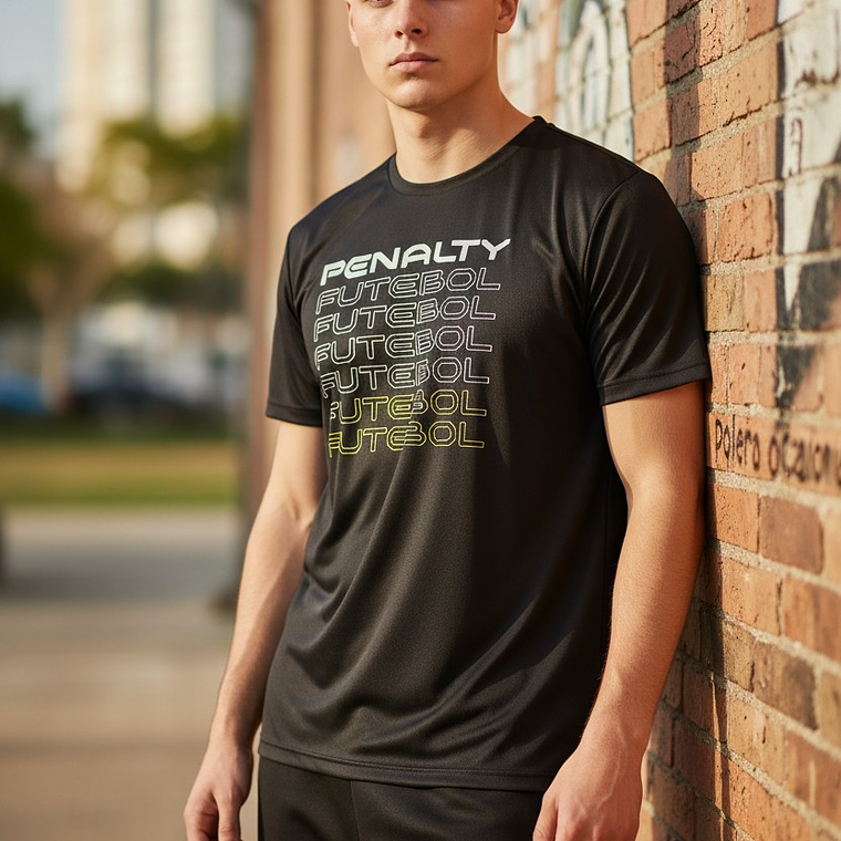 Polera Penalty Futbol Negro 5