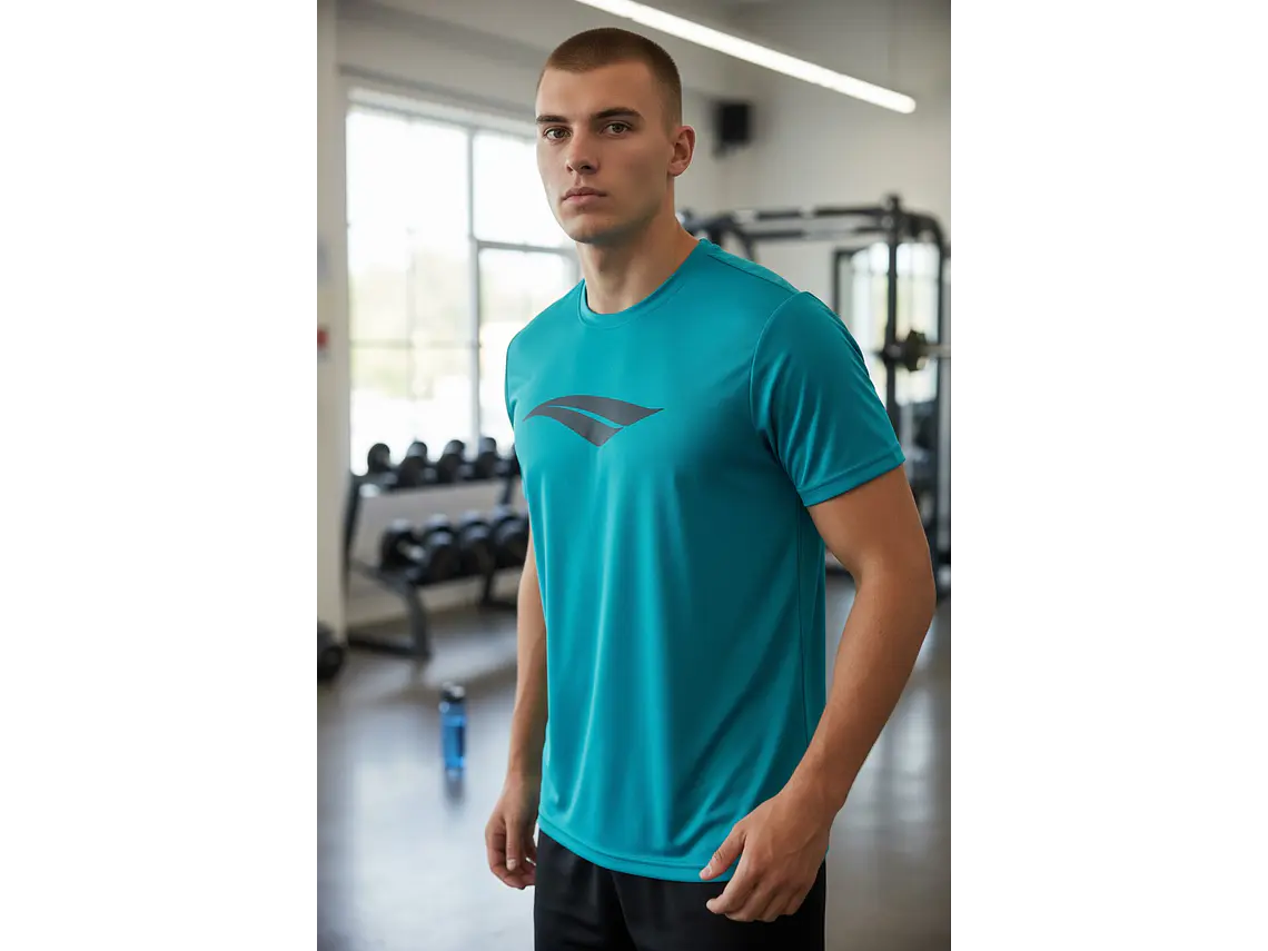 Polera Penalty Logomania Turquesa  4