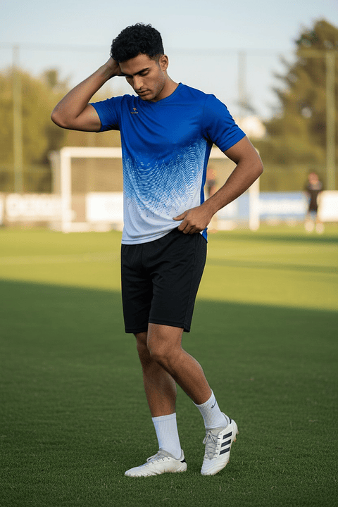 Polera Penalty Prisma Azul Blanco