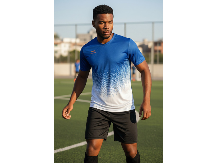 Polera Penalty Prisma Azul Blanco 3