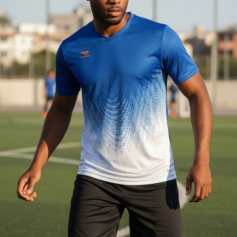 Polera Penalty Prisma Azul Blanco 3