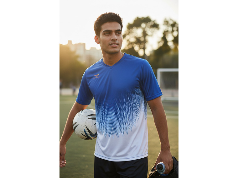 Polera Penalty Prisma Azul Blanco 4