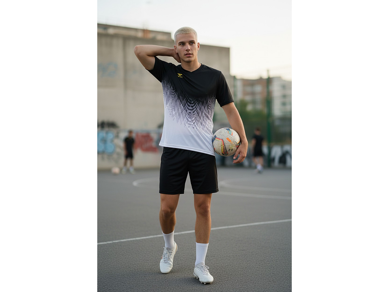 Polera Penalty Prisma Negro Blanco 2